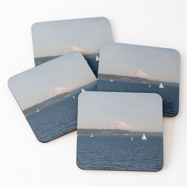 Item preview, Mount Rainier with Sailboats seen from Puget Sound ferry designed and sold by SeptemberMorn.