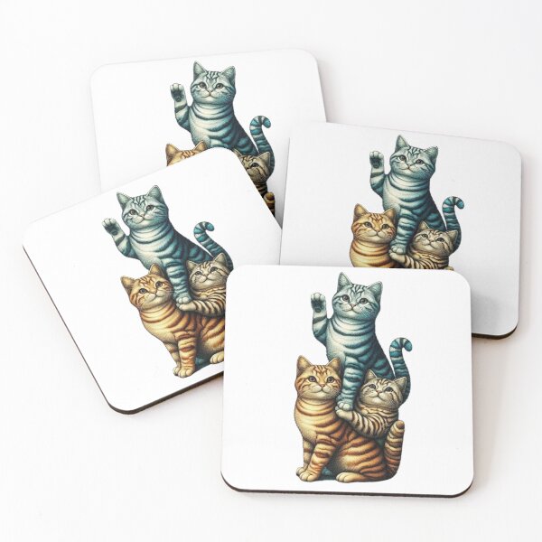Item preview, “Feline Totem: Three Cats in Balance” designed and sold by CHRIST5000.