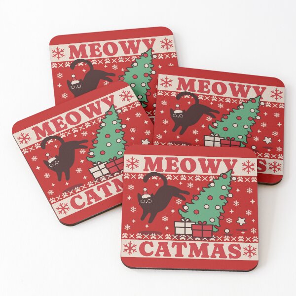 Item preview, Meowy Catmas, Funny Black Cat and Christmas Tree designed and sold by Mariana Piana.