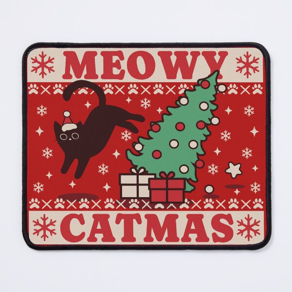 Item preview, Meowy Catmas, Funny Black Cat and Christmas Tree designed and sold by Mariana Piana.
