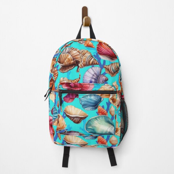 Item preview, Colorful seashells in aqua ocean designed and sold by Maira Guerrero.
