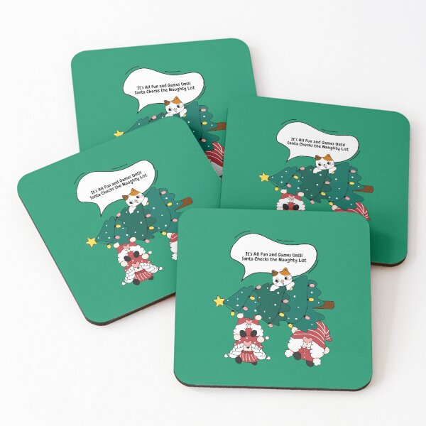 Item preview, It’s All Fun and Games Until Santa Checks the Naughty List #ChristmasCatLoverGift #ChristmasCatMemeGift designed and sold by Anna Halasek.
