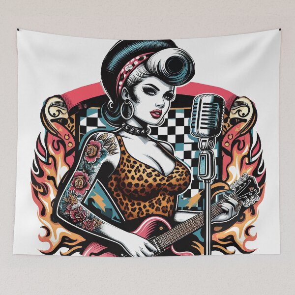 Item preview, Retro Rockabilly Girl designed and sold by PulpVintage.