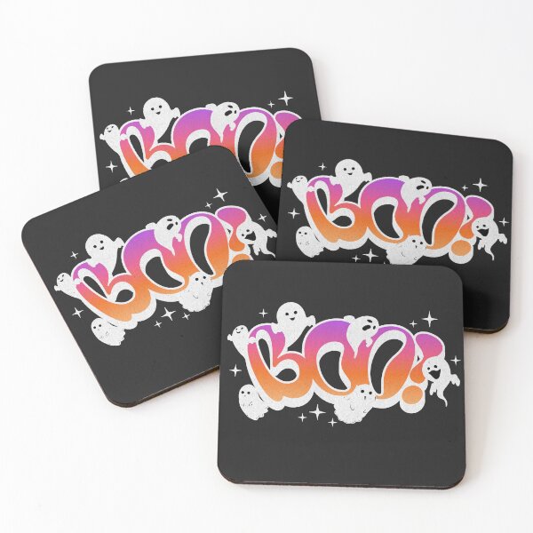 Item preview, Boo! Cute Halloween Ghosts and Groovy Pink Typography designed and sold by Mariana Piana.