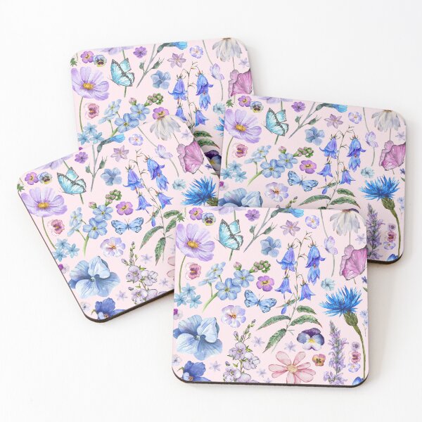 Item preview, Pretty Wildflowers - Vintage Aesthetic Floral Pattern in Lilac Blue and Pink designed and sold by TheLoveShop.