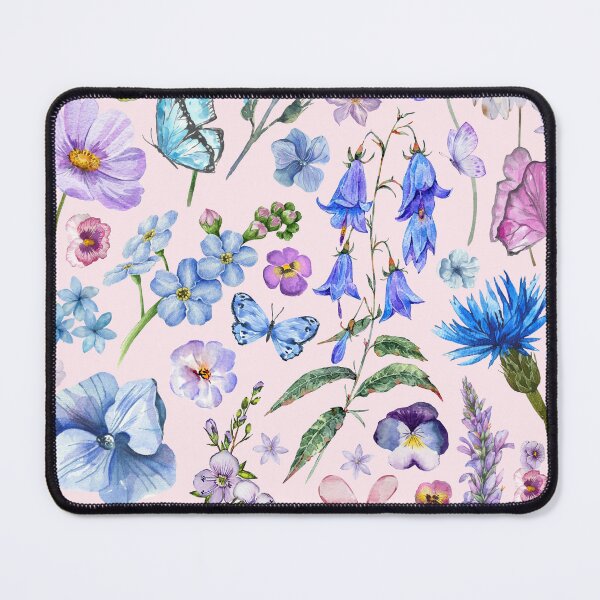 Item preview, Pretty Wildflowers - Vintage Aesthetic Floral Pattern in Lilac Blue and Pink designed and sold by TheLoveShop.