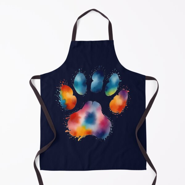 Artikelvorschau, Pfotenabdruck - Aquarell-Batik entworfen und verkauft von The Ginger Dragonfly Design Company.