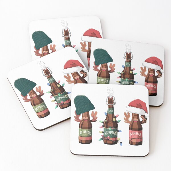 Item preview, Quirky Reinbeer Christmas Beer Bottles with Reindeer Antlers and Festive Decorations designed and sold by au2515.