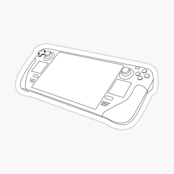 Item preview, Steamdeck - Handheld Game Console - Black Outline designed and sold by RetroGDesigns.