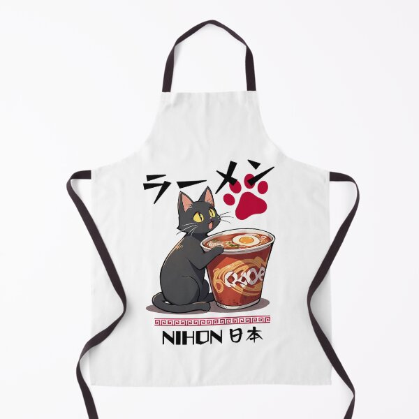 Item preview, Black Cat Eating Cup Ramen designed and sold by Musashi1996Art.
