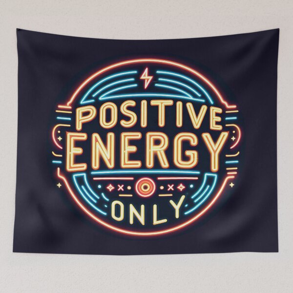 Item preview, Positive energy only, typography designed and sold by maxmaj.