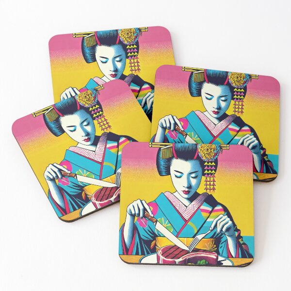 Item preview, Geisha Steak Pop Art designed and sold by SakuraJapanArt.