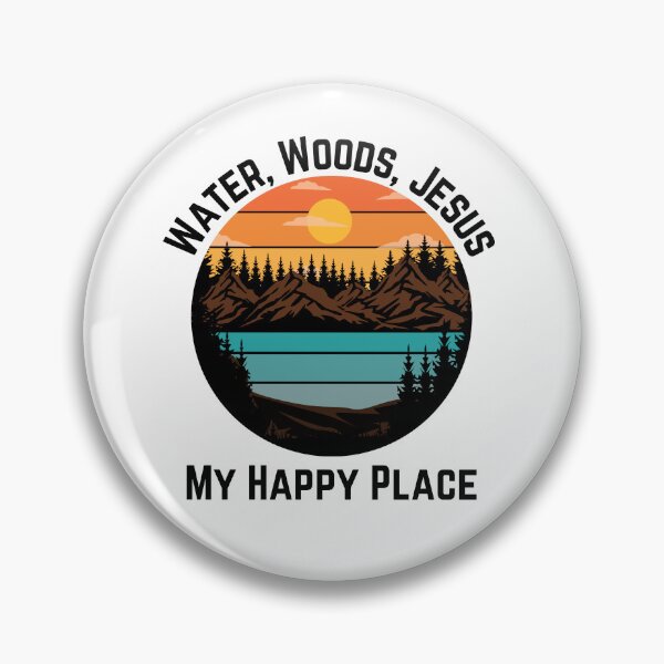 Item preview, Water, Woods, Jesus, My Happy Place, black designed and sold by Redeemed365.