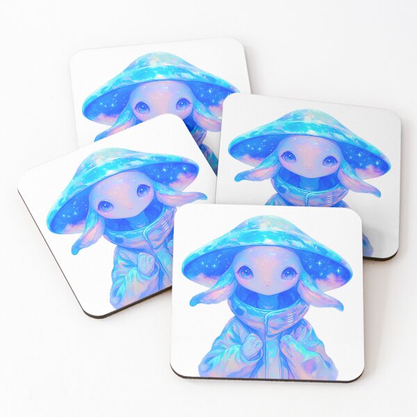 Item preview, Cosmic Alien Mushroom Creature Sticker with Galactic Glow designed and sold by Pocket Money Stickers.