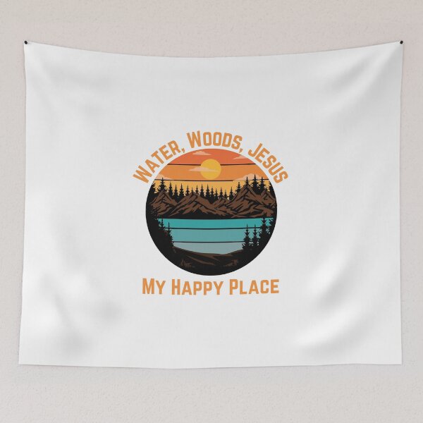 Item preview, Water, Woods, Jesus, My Happy Place, orange designed and sold by Redeemed365.