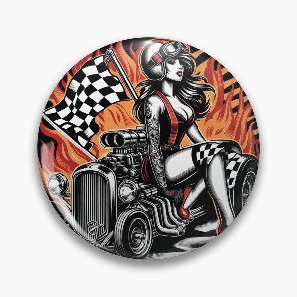 Item preview, Classic Hot Rod Girl designed and sold by PulpVintage.