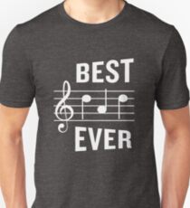 Best Dad Ever Funny Music Note Father's Gift Unisex T-Shirt
