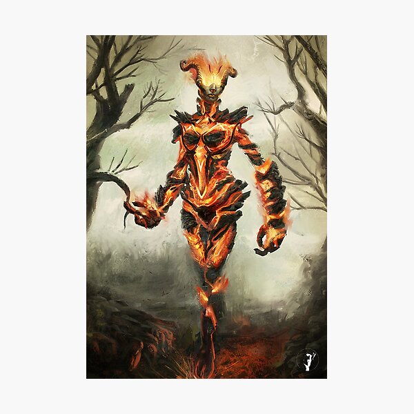 Skyrim Flame Atronach Fan Art Poster Photographic Print