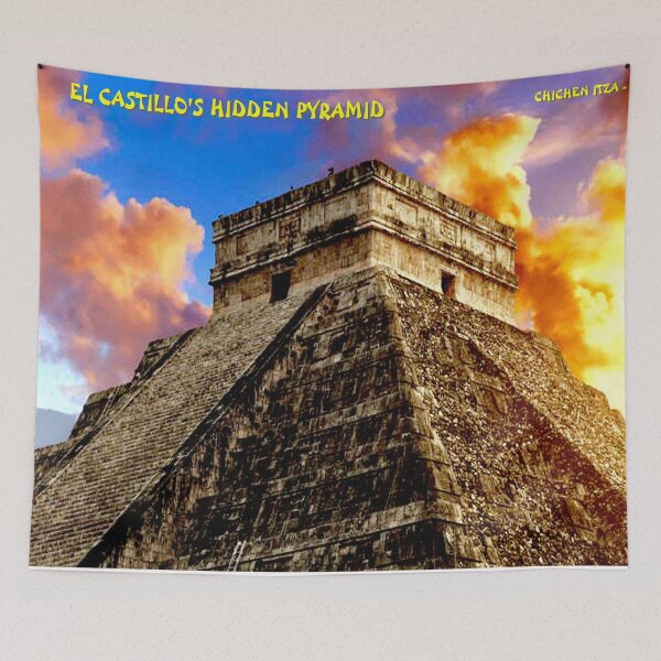 Item preview, El Castillo's Hidden Pyramid Chichen Itza Mexico Advertising Print designed and sold by posterbobs.