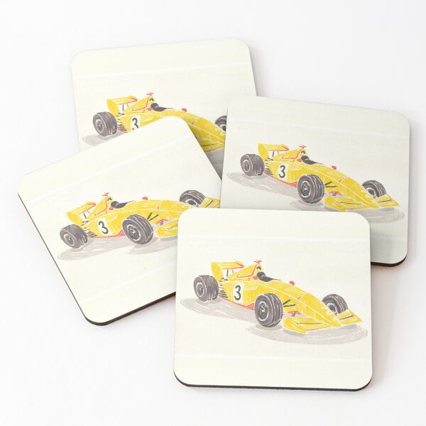 Item preview, yellow race car 3 designed and sold by cosmosadventure.