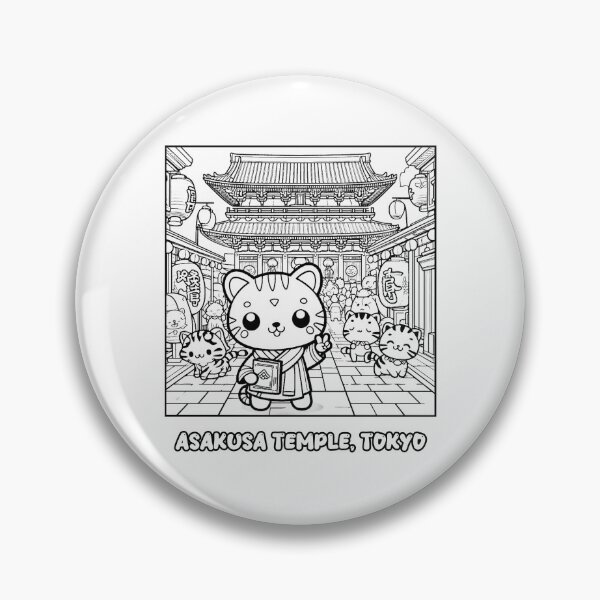 Item preview, Kawaii Tiger Adventures: Asakusa Temple Tokyo Japan Travel Art designed and sold by ExtraMessages.