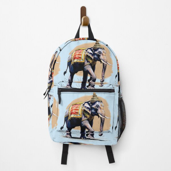 Item preview, A drawing of an elephant with a red and yellow blanket draped over its back designed and sold by PWDigitalArt.