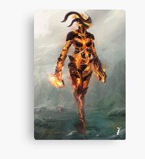 Skyrim Flame Atronach Alternative Fan Art Poster Canvas Print
