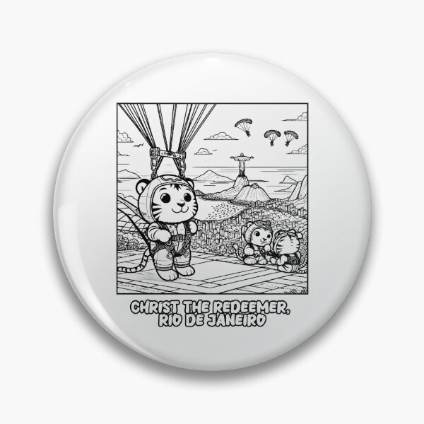 Item preview, Kawaii Tiger Hang Gliders: Rio de Janeiro Christ Redeemer Adventure Art designed and sold by ExtraMessages.