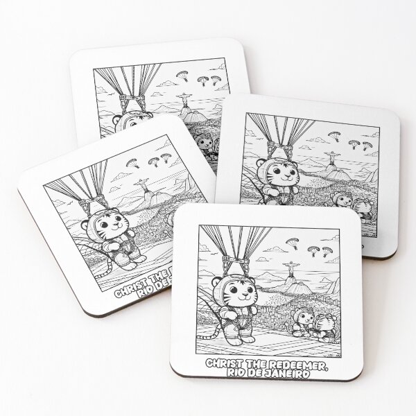 Item preview, Kawaii Tiger Hang Gliders: Rio de Janeiro Christ Redeemer Adventure Art designed and sold by ExtraMessages.