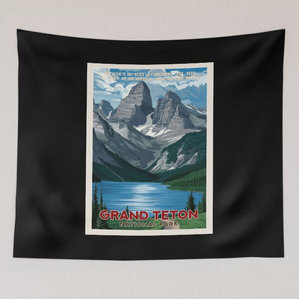 Item preview, Grand Teton National Park, Vintage Travel designed and sold by PinkandP.