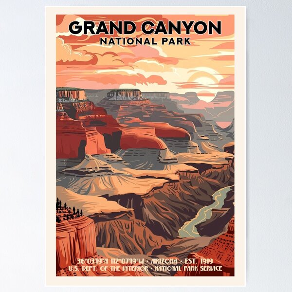 Item preview, Grand Canyon National Park, Vintage Travel designed and sold by PinkandP.