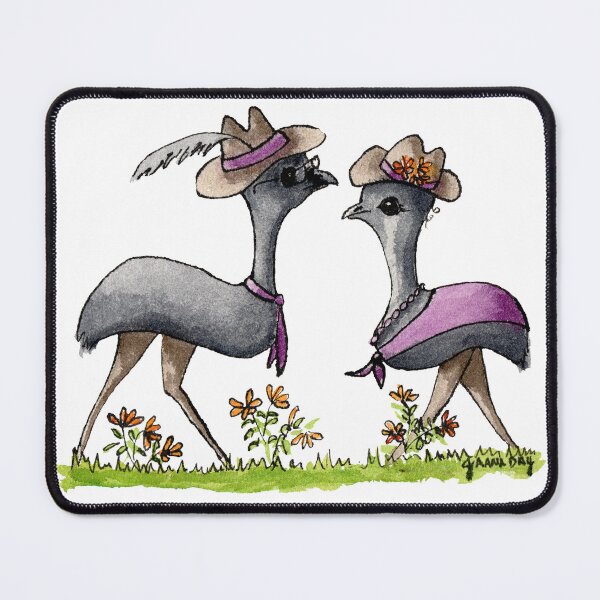 Item preview, Love in Bloom Emu Couple Dressed to Impress Feathered Romance designed and sold by Jaana Day.