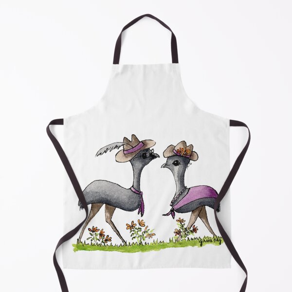 Item preview, Love in Bloom Emu Couple Dressed to Impress Feathered Romance designed and sold by Jaana Day.