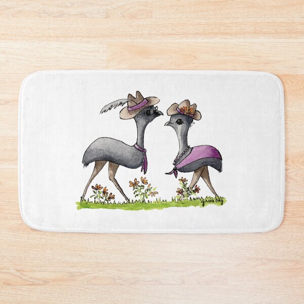 Item preview, Love in Bloom Emu Couple Dressed to Impress Feathered Romance designed and sold by Jaana Day.