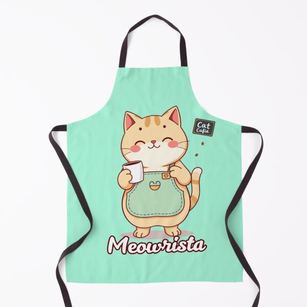 Item preview, Kawaii Chubby Cat Barista Serving Coffee – Cute and Playful Design designed and sold by KakangMudi.