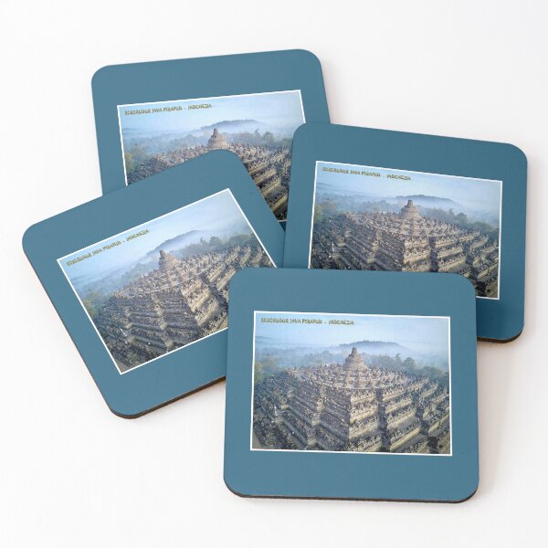 Artikelvorschau, Borobudur Java Pyramide in Indonesien Reise- und Tourismuswerbung Druck entworfen und verkauft von posterbobs.