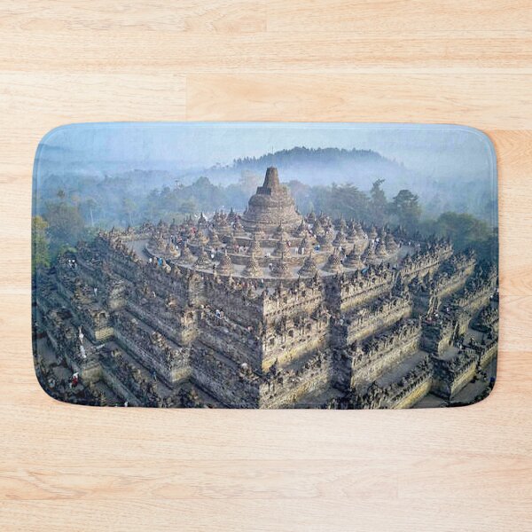 Artikelvorschau, Borobudur Java Pyramide in Indonesien Reise- und Tourismuswerbung Druck entworfen und verkauft von posterbobs.