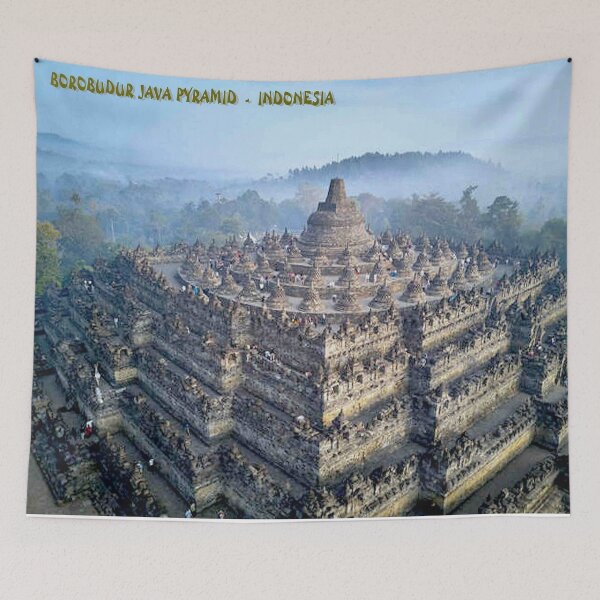 Item preview, Borobudur Java Pyramid in Indonesia Travel and Tourism Advertising Print designed and sold by posterbobs.