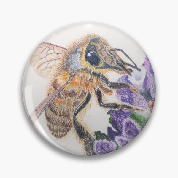 Item preview, Honey bee on purple flower designed and sold by Sandra Johnston.