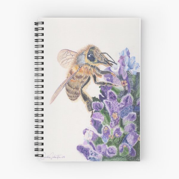 Item preview, Honey bee on purple flower designed and sold by Sandra Johnston.