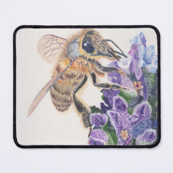 Item preview, Honey bee on purple flower designed and sold by Sandra Johnston.