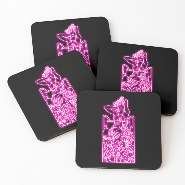Item preview, Alphonse Mucha Amethyste Pink Neon designed and sold by lachataigne.