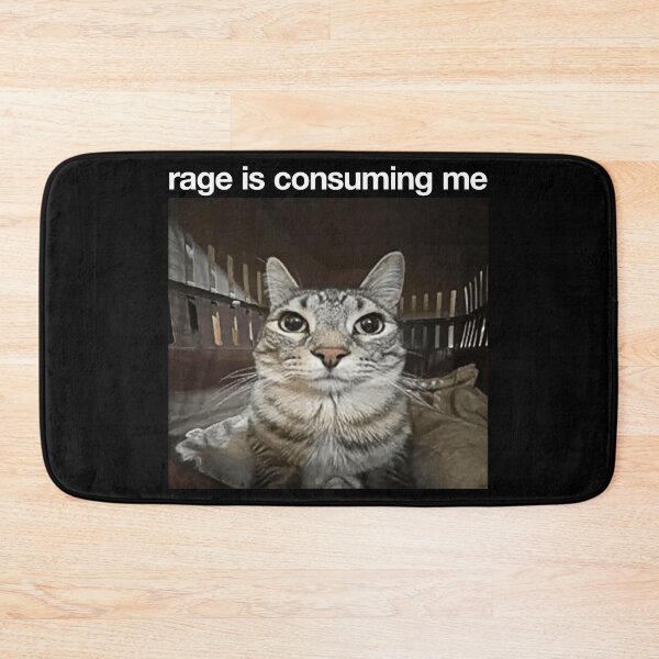 Aperçu de l'œuvre La rage me ronge – Meme de chat idiot qui regarde et prend un selfie créée et vendue par viunziameriza.