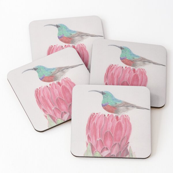 Item preview, Comedor de miel de pico giratorio en flor de protea designed and sold by Sandra Johnston.