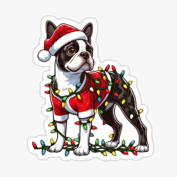 Item preview, Boston Terrier Dog Christmas designed and sold by doodIllustrate.