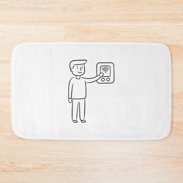 Item preview, Man adjusting the smart thermostat on a wall designed and sold by rasagamastore.