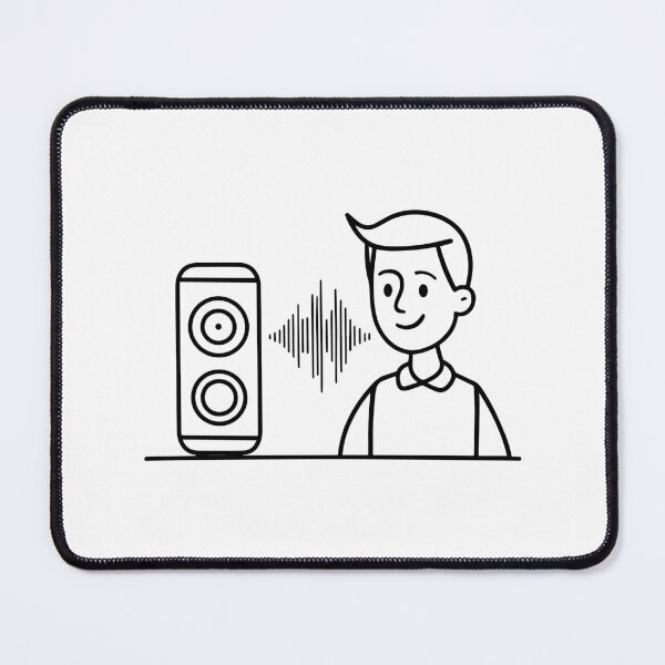 Item preview, Modern smart speaker with sound waves designed and sold by rasagamastore.
