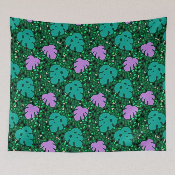 Item preview, Pink And Green Palm Leaves On Colorful Mosaic designed and sold by DEC02.