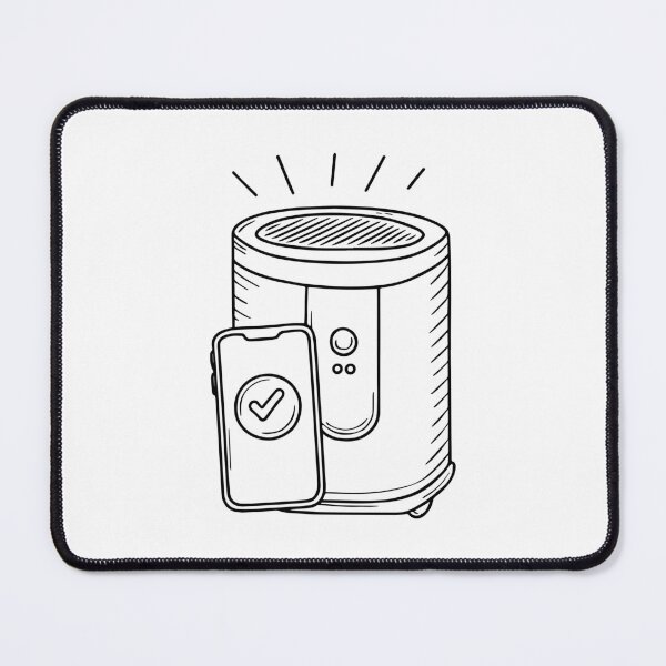 Item preview, Drawing of an air purifier with a smartphone app designed and sold by rasagamastore.