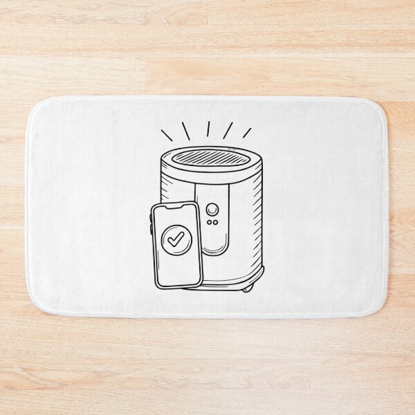 Item preview, Drawing of an air purifier with a smartphone app designed and sold by rasagamastore.